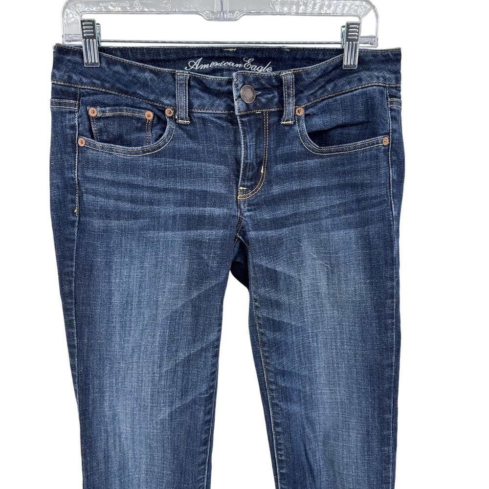 American Eagle By Payless Women's Straight Leg Jeans - Dark Blue Wash